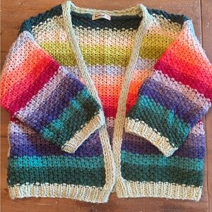 Three Bird Nest Multicolor Striped Cardigan